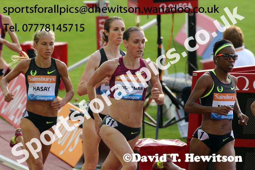 Laura Weightman 1500 metres at the Glasgow Diamond League. Photo: David T. Hewitson/Sports for All Pics